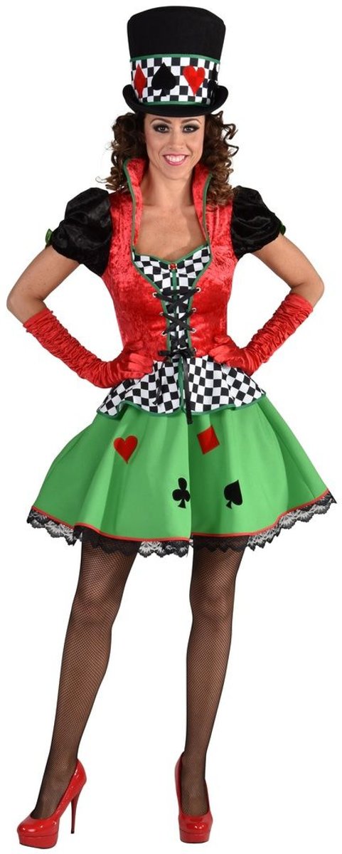 Casino Kostuum | Poker Tafel Kaartspel Gok | Vrouw | Extra Small | Carnaval kostuum | Verkleedkleding